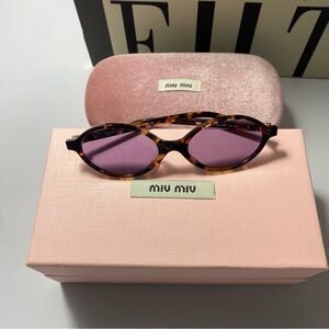 Miu Miu Tortoise Sunglasses with Lavender Lenses